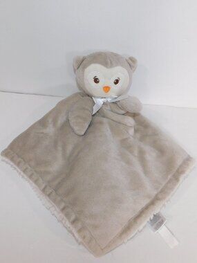 Piccolo Bambino Gray Owl Plush Security Blanket Baby Lovey nunu Soother Glasses